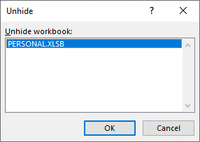 Personal.xlsb file in Excel